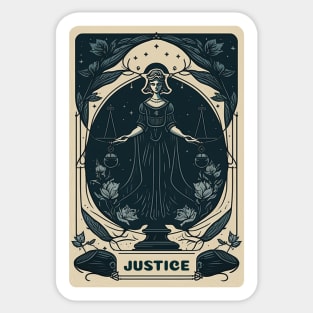 Justice Tarot Card Sticker